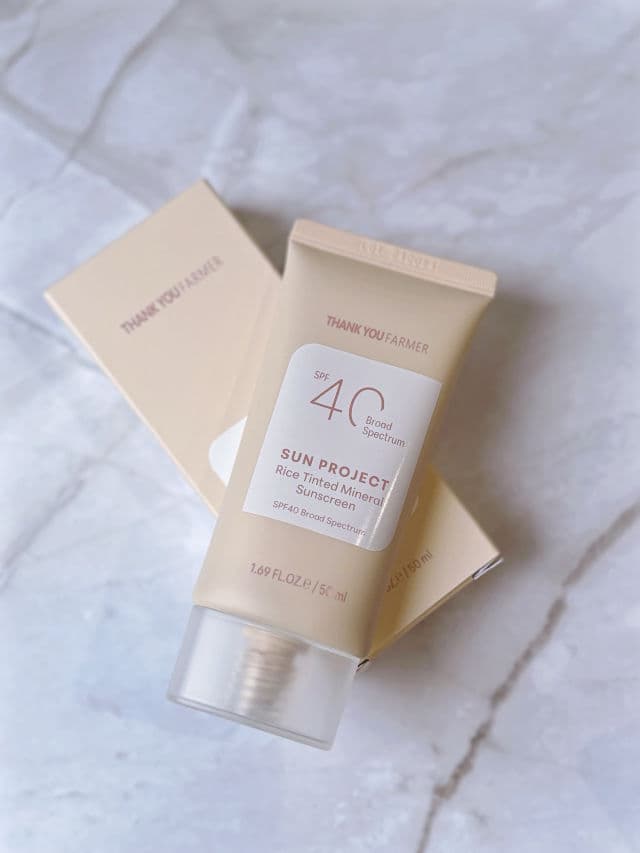 THANK YOU FARMER Sun Project Rice Tinted Mineral Sunscreen SPF40 review photo by Minimin