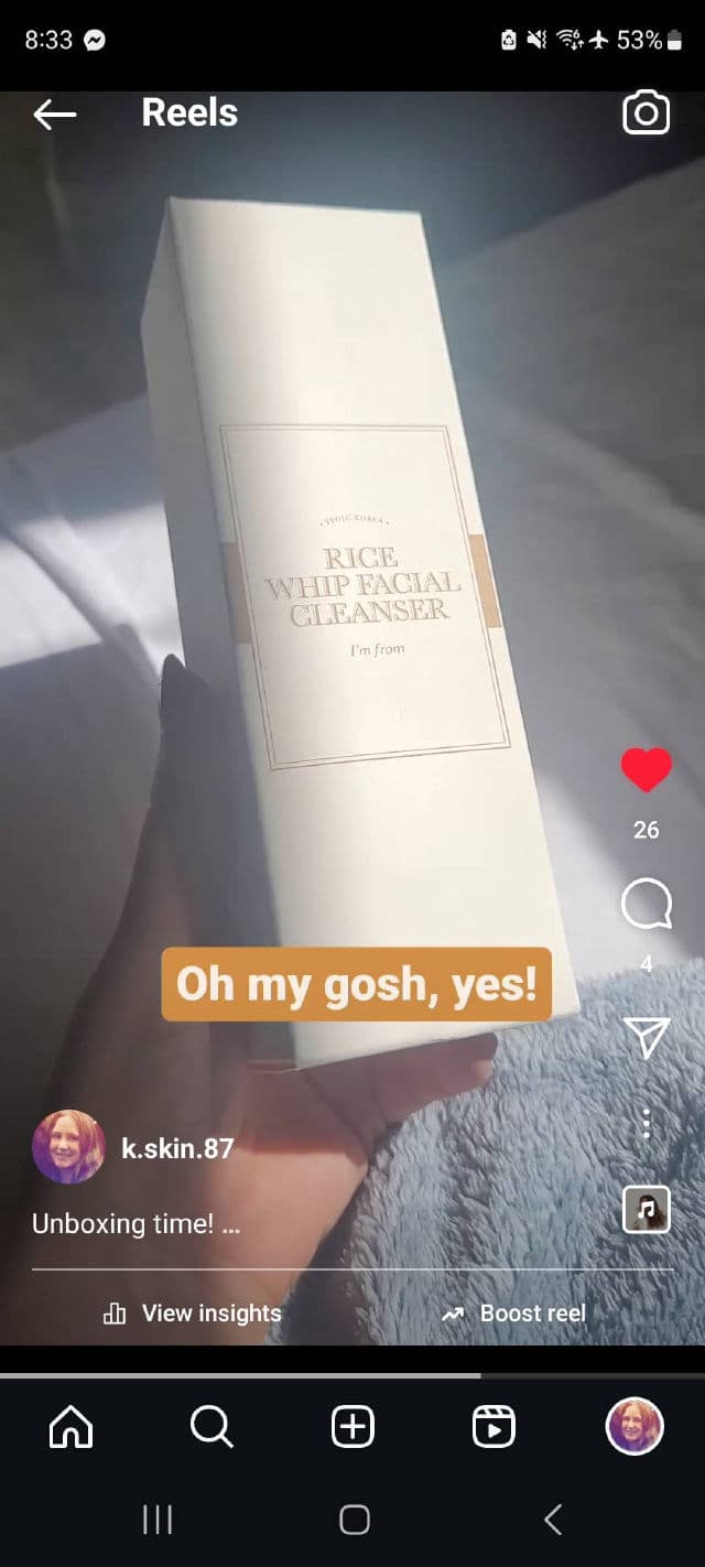 I'M FROM Rice Whip Facial Cleanser review photo by Mesah