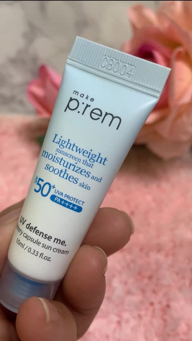 make p:rem UV Defense Me. Watery Capsule Sun Cream SPF50+ PA++++ review photo by jociebellovlog