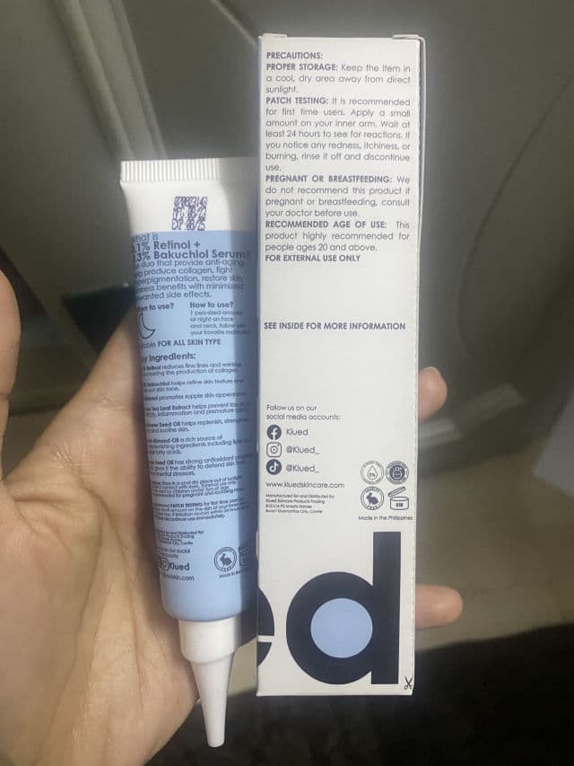 Klued 0.1% Retinol + 0.3% Bakuchiol Serum review photo by elaineghan