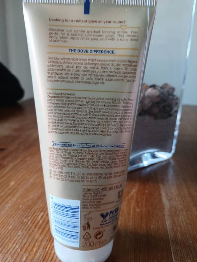 Dove DermaSpa Summer Revived Self Tanning Body Lotion Medium to Dark review photo by Natjjez