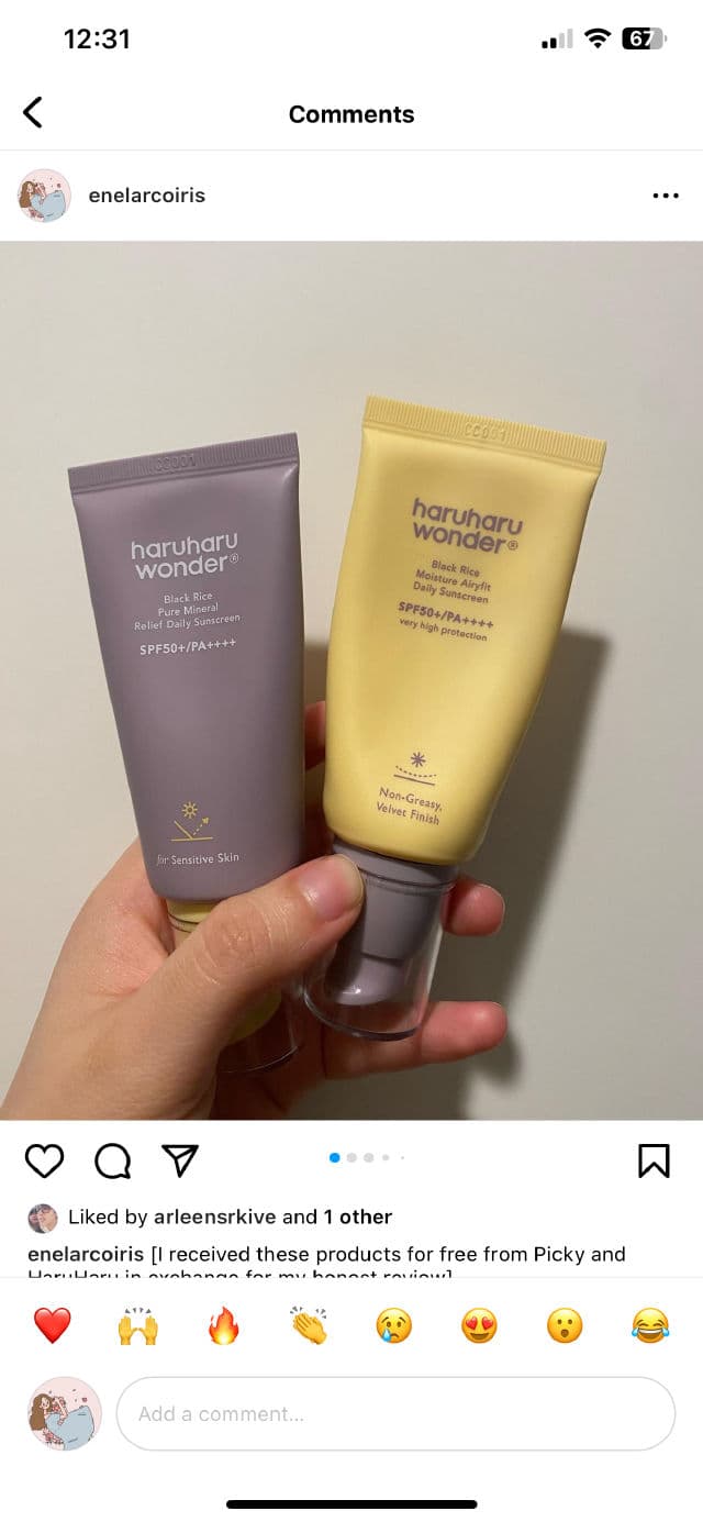 HaruHaru WONDER Black Rice Pure Mineral Relief Daily Sunscreen SPF50+/PA++++ review photo by MelissaKarey