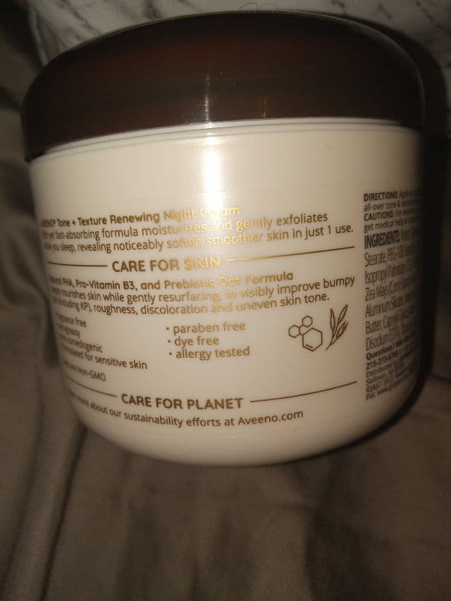 Aveeno Tone + Texture Gentle Renewing Night Cream review photo by moonlite
