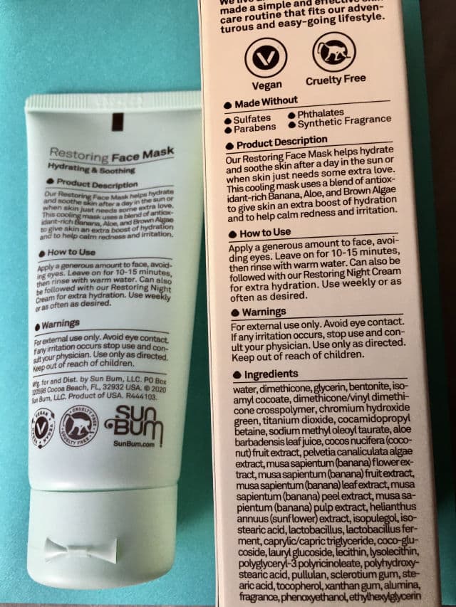 Sun Bum Restoring Face Mask review photo by moonlite