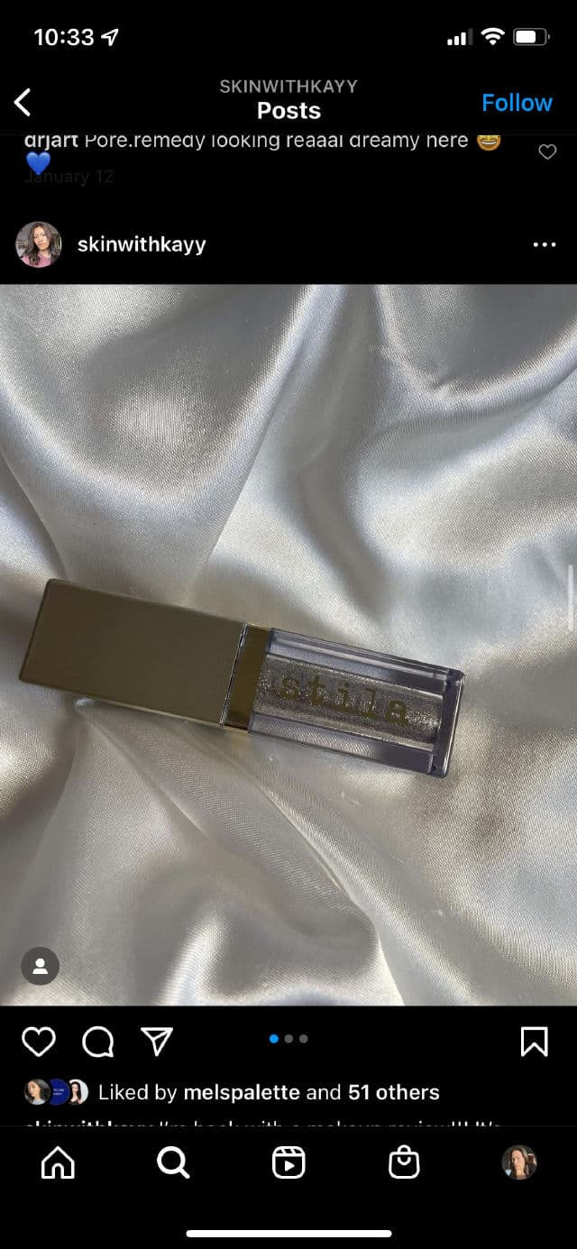 Stila Glitter & Glow Liquid Eye Shadow - Dollish review photo by Kkaleskinn