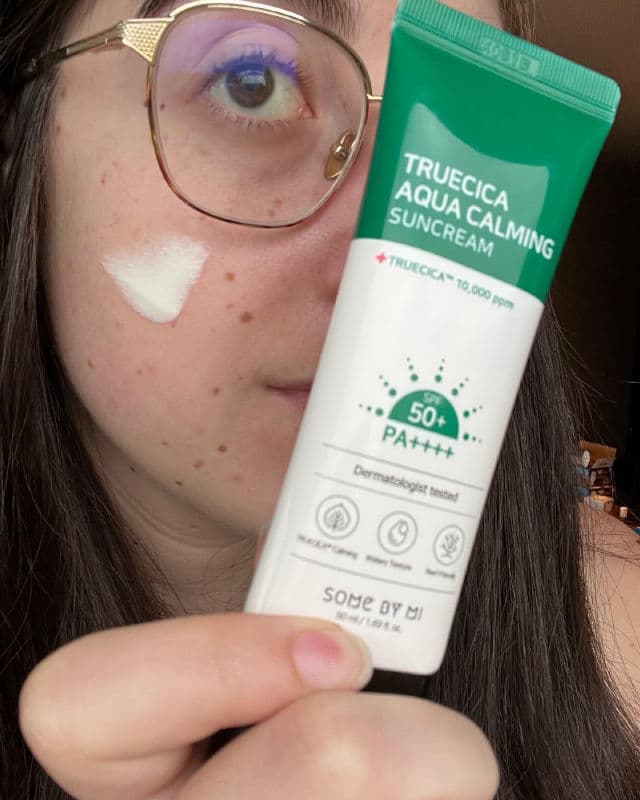 Some By Mi Truecica Aqua Calming Sun Cream SPF50+PA++++ review photo by ReeneeReviews