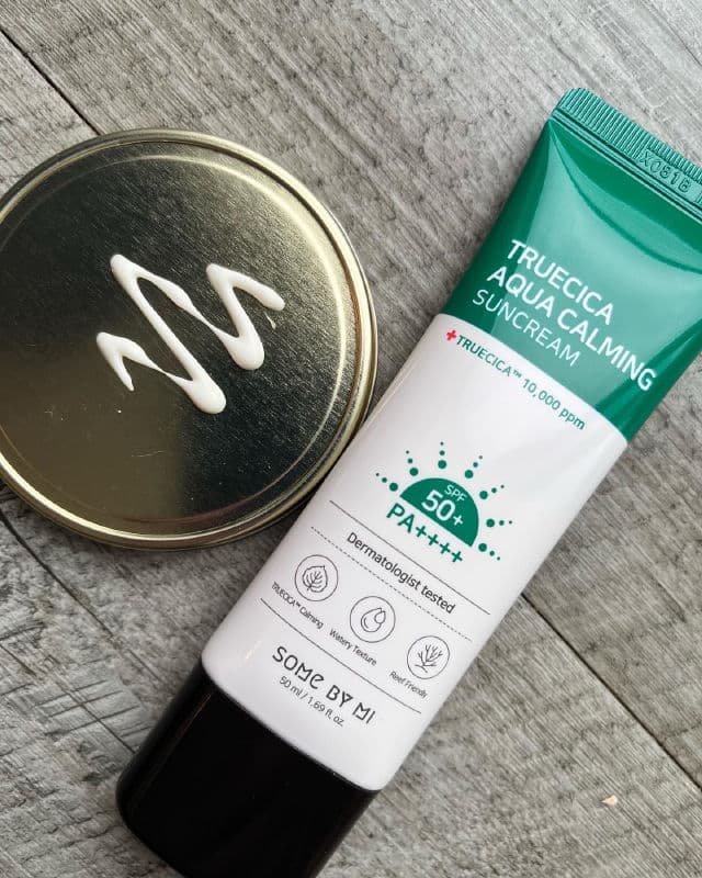 Some By Mi Truecica Aqua Calming Sun Cream SPF50+PA++++ review photo by ReeneeReviews