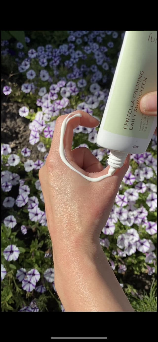 Iunik Centella Calming Daily Sunscreen SPF 50 PA++++ review photo by Glowyforever