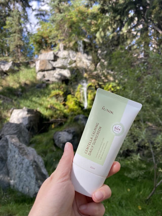 Iunik Centella Calming Daily Sunscreen SPF 50 PA++++ review photo by Glowyforever