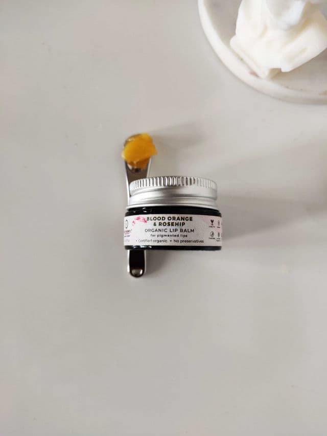 Juicy Chemistry Blood Orange & Rosehip Lip Balm review photo by DrSharmita