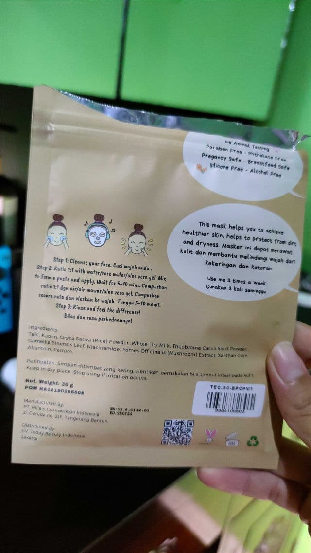 Teddy Clubs Boba Pore Care Powder Mask review photo by sxkahijau