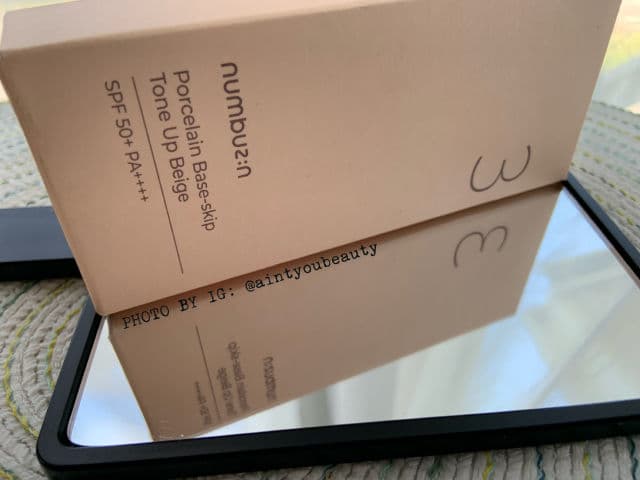 numbuzin No.3 Porcelain Base-Skip Tone Up Beige SPF50+ PA++++ review photo by Ainodyc