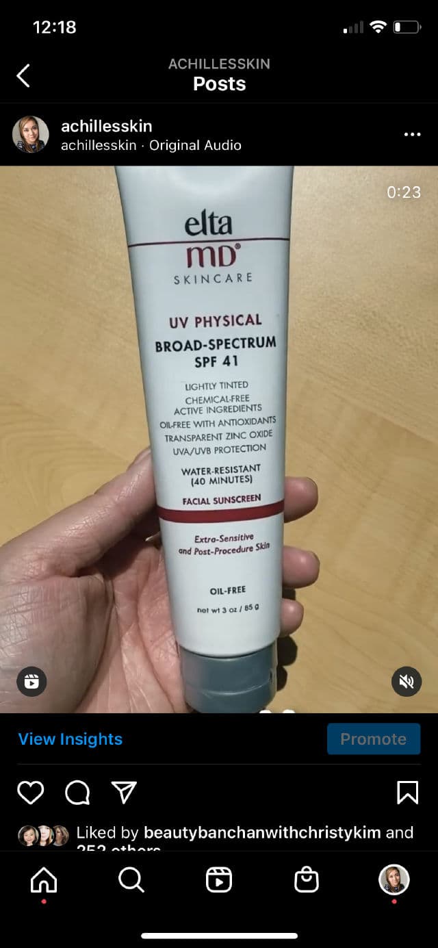 EltaMD UV Physical Broad-Spectrum SPF 41 Sunscreen - Tinted review photo by Achilles