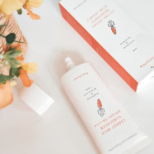 Bellflower Carrot Mild Sunscreen SPF50+/PA++++ review photo by Afandi