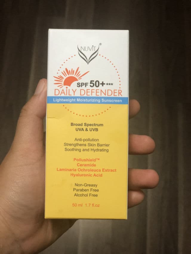 NUViT Daily Defender Lightweight Moisturizing Sunscreen SPF 50+ review photo by AmeeJay