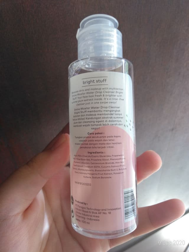 Emina Micellar Water Drop Cleanser – Bright Stuff review photo by Annisadivi