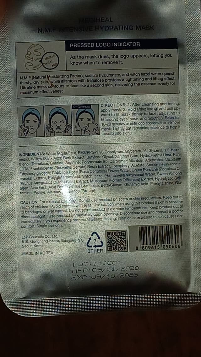 MEDIHEAL N.M.F Intensive Hydrating Sheet Mask review photo by BooBearAshley