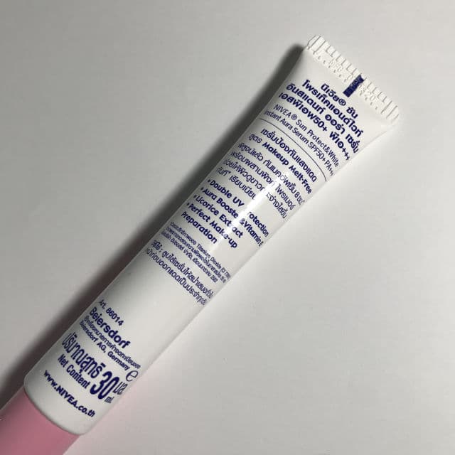 Nivea Sun Protect & White Instant Aura Serum SPF50+PA++++ review photo by BiyaSkin