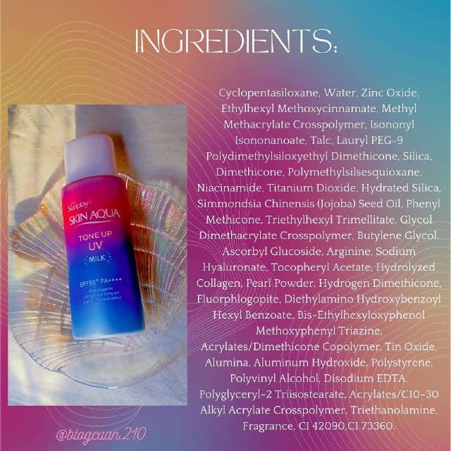 SKIN AQUA Tone Up UV Milk Sunscreen SPF 50+/PA++++ review photo by Blogcuan