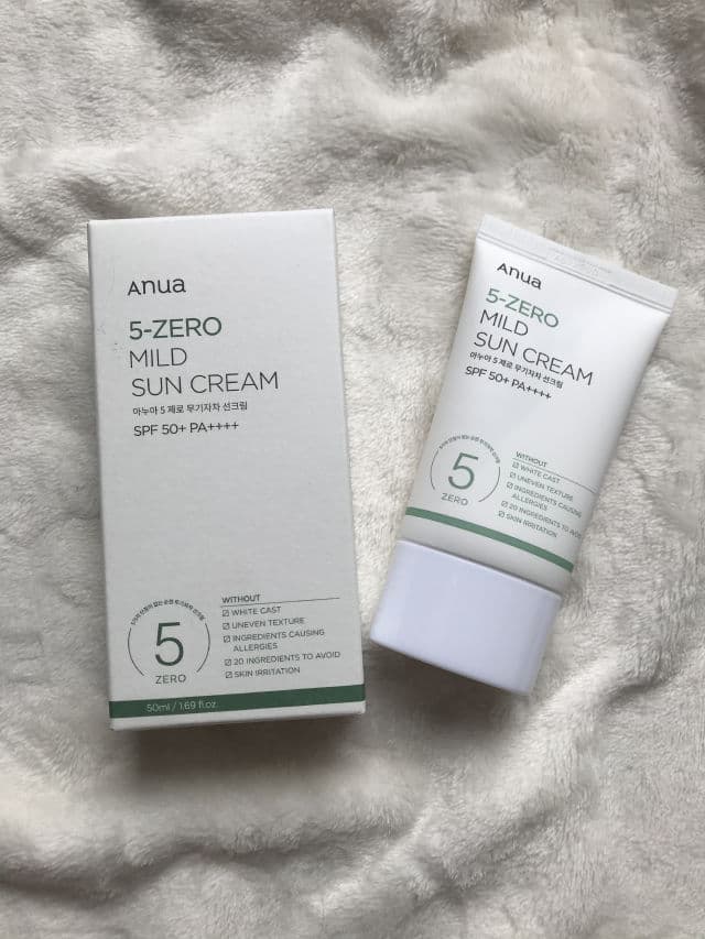 ANUA 5-Zero Mild Sun Cream SPF50+ PA++++ review photo by Devinask
