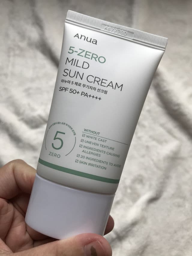 ANUA 5-Zero Mild Sun Cream SPF50+ PA++++ review photo by Devinask