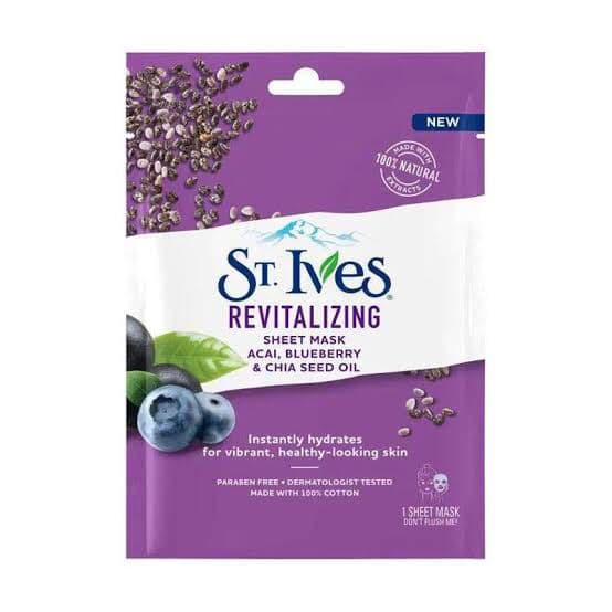 St. Ives Revitalizing Acai, Blueberry & Chia Seed Oil Sheet Mask review photo by FeliciaJahja