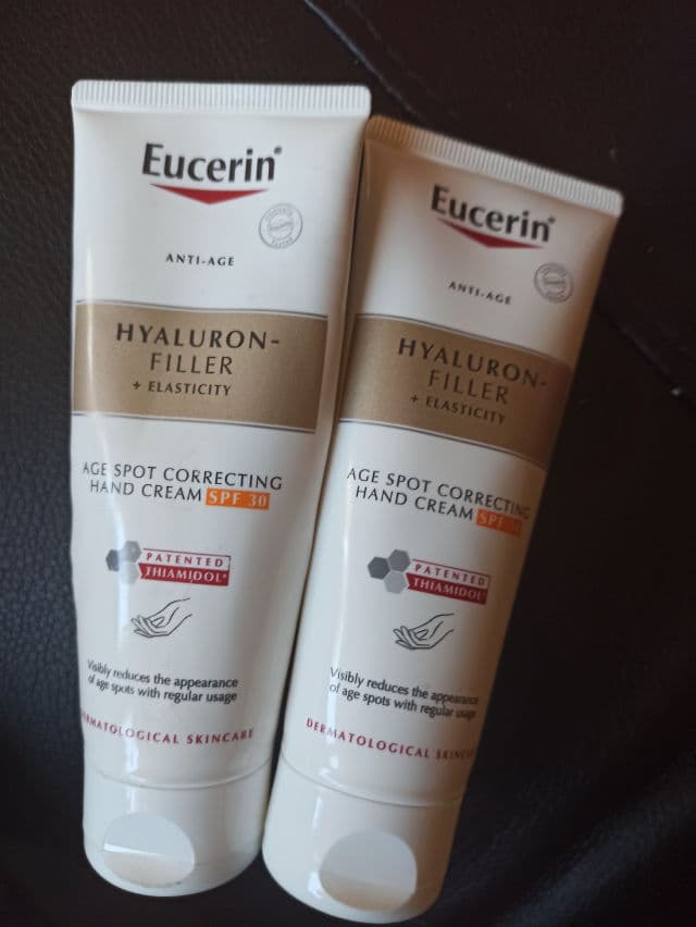Eucerin Hyaluron-Filler + Elasticity Age Spot Correcting Hand Cream SPF 30 review photo by FrumpyPigSkin