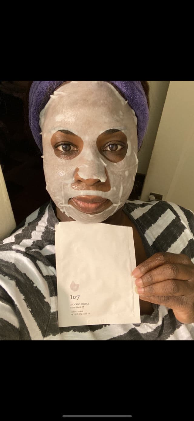 107 Avocado Cuddle Sheet Mask review photo by Georgialion47