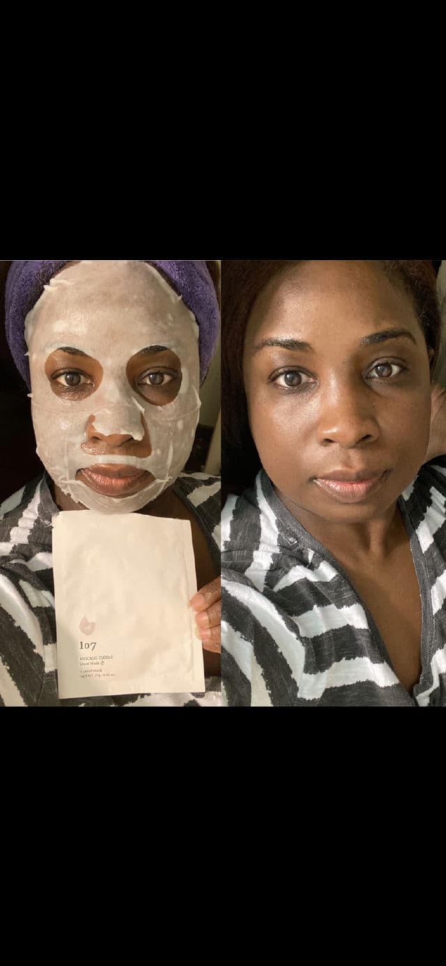 107 Avocado Cuddle Sheet Mask review photo by Georgialion47