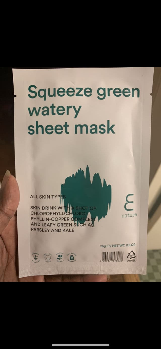 ENATURE Squeeze Green Watery Sheet Mask review photo by Georgialion47