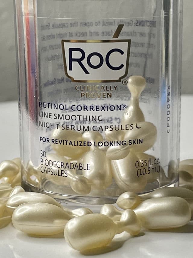 RoC Retinol Correxion Line Smoothing Night Serum Capsules review photo by GlowWithGia