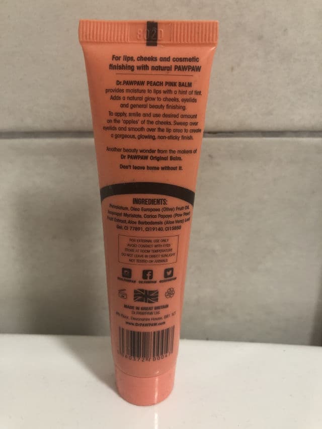 Dr. PAWPAW Tinted Peach Pink Balm review photo by Honeybun