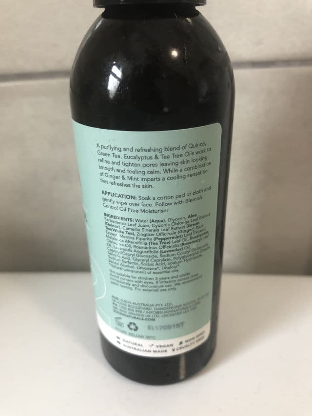 Sukin Blemish Control Pore Perfecting Toner review photo by Honeybun