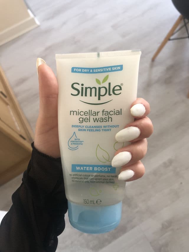 Simple Water Boost Micellar Cleansing Facial Gel Wash review photo by SkinGleam