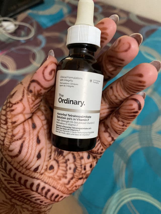 The Ordinary Ascorbyl Tetraisopalmitate Solution 20% in Vitamin F review photo by Kavya