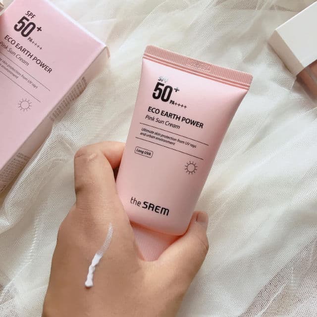 THE SAEM Eco Earth Power Pink Sun Cream SPF50+ PA++++ review photo by LizhReview