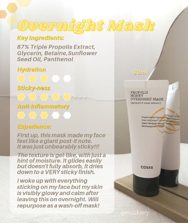 COSRX Full Fit Propolis Honey Overnight Mask review photo by Masktery