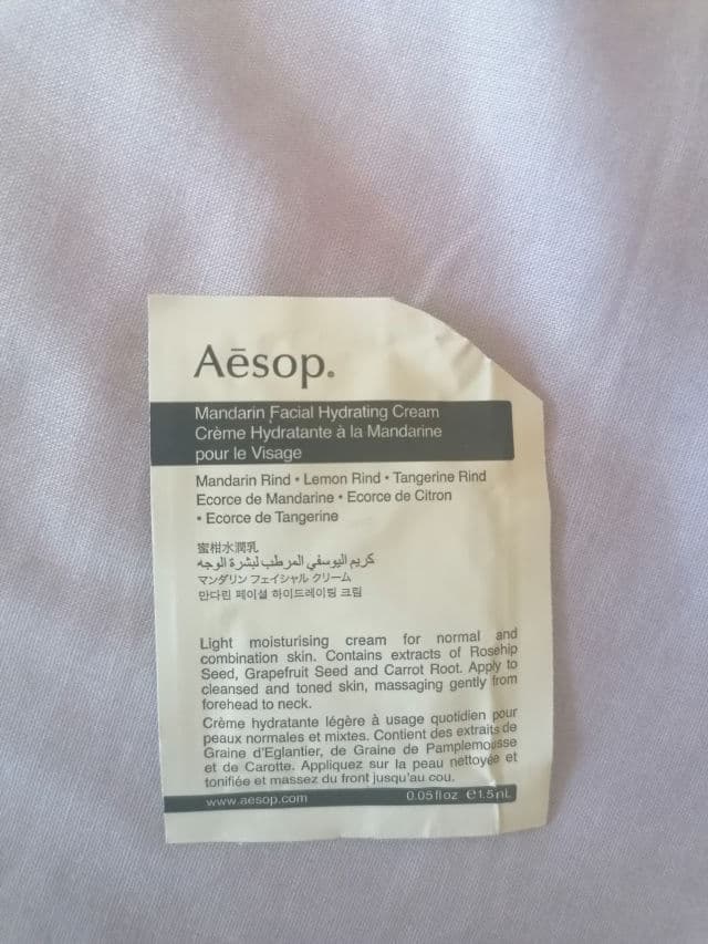 Aesop Mandarin Facial Hydrating Cream review photo by Reenybees