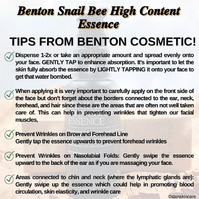 BENTON Snail Bee High Content Essence review photo by stanskincare