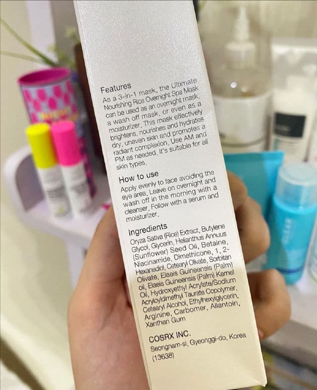COSRX Ultimate Nourishing Rice Overnight Spa Mask review photo by Musfi