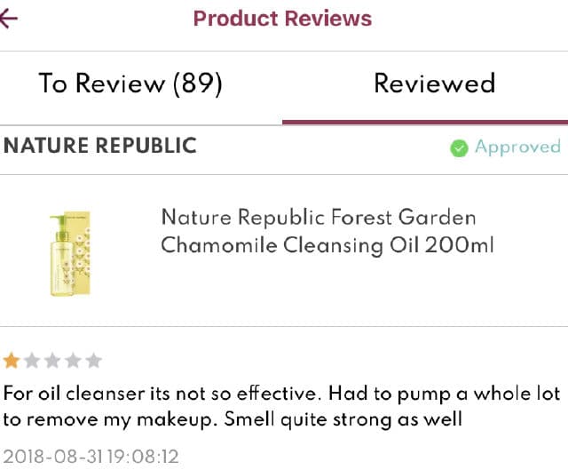 NATURE REPUBLIC Forest Garden Chamomile Cleansing Oil review photo by Nisakniza