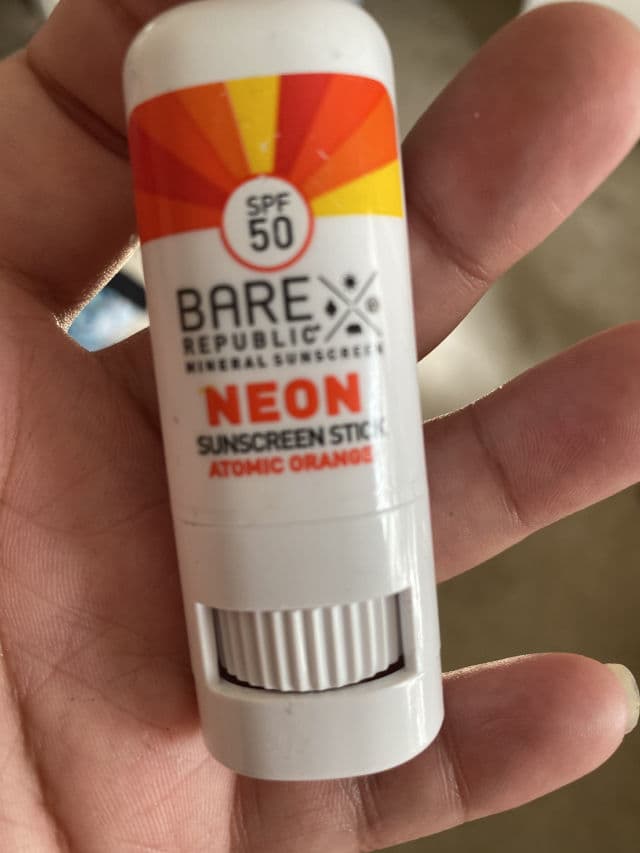 Bare Republic Mineral SPF 50 Neon Sunscreen Stick - Atomic Orange review photo by PandaBehr