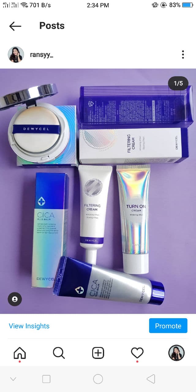 DEWY CEL Filtering Cream SPF50+ PA++++ review photo by Ransy