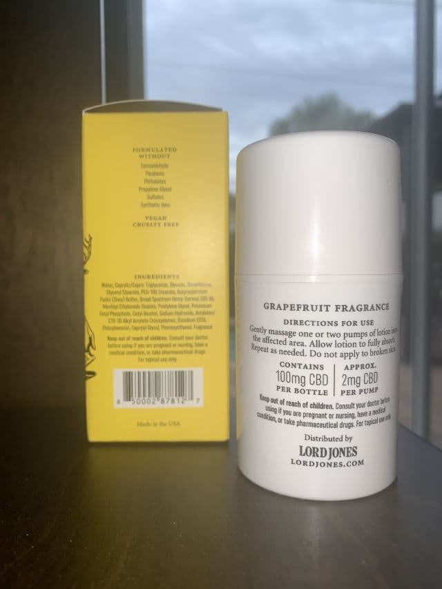 Lord Jones CBD Formula Body Lotion - Grapefruit Fragrance review photo by SMolina