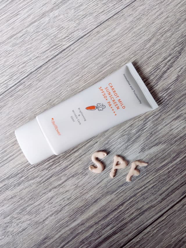 Bellflower Carrot Mild Sunscreen SPF50+/PA++++ review photo by Sati