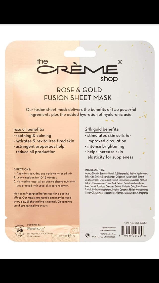 The Creme Shop Rose & Gold Fusion Sheet Mask review photo by SesameUnni