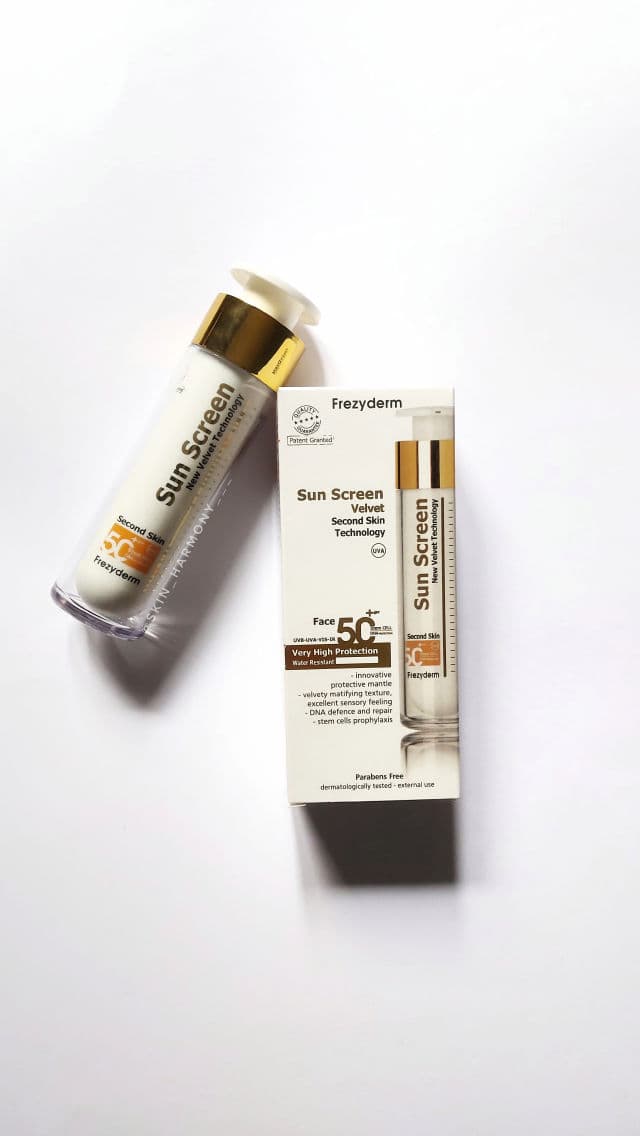 FrezyDerm Sun Screen Velvet Face Cream SPF 50+ review photo by blossomevibe