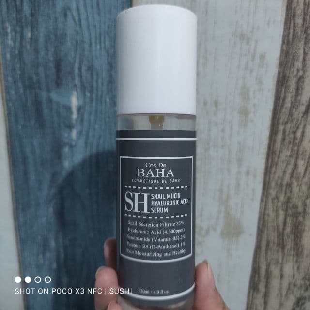 Cos de Baha Snail Mucin Power Serum With Niacinamide 2% review photo by SkincareSushi