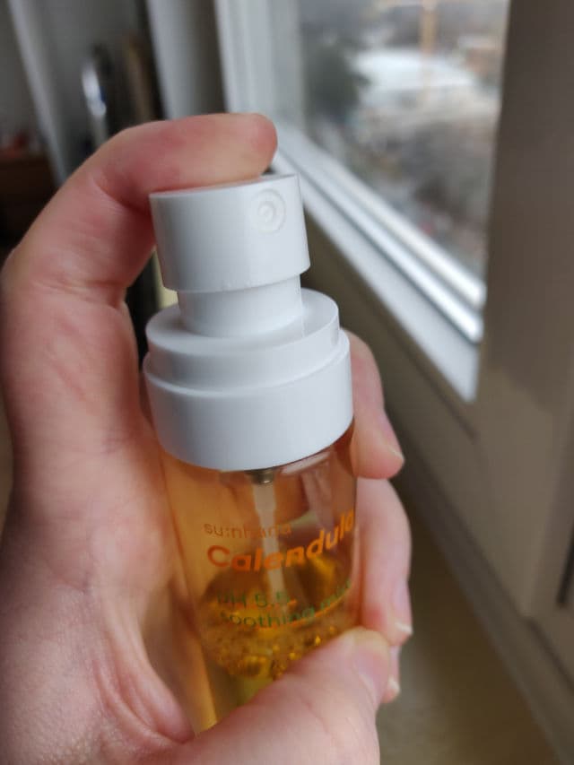 MISSHA Su:nhada Calendula pH 5.5 Soothing Mist review photo by Skincarekitten