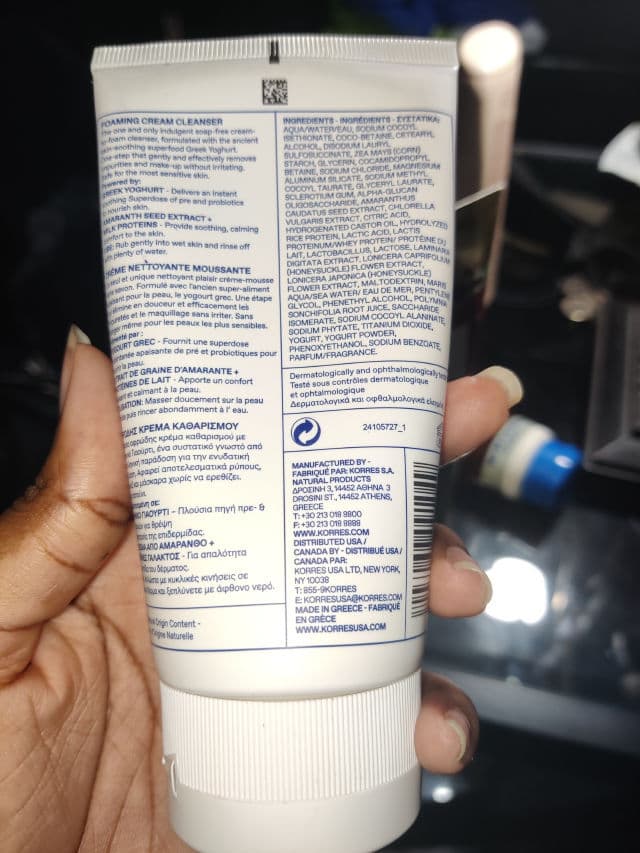 Korres Greek Yoghurt Foaming Cream Cleanser review photo by Voluptuous